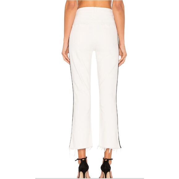 Mother Jeans Womens Size 27 Insider Crop Step Fray Whipping The Racer Striped - Picture 3 of 16
